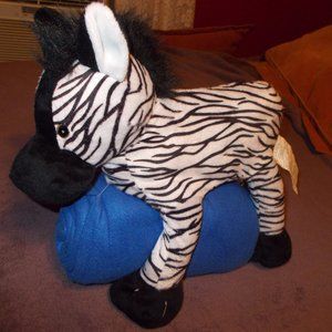 NWOT, Zebra pillow & blue blanket